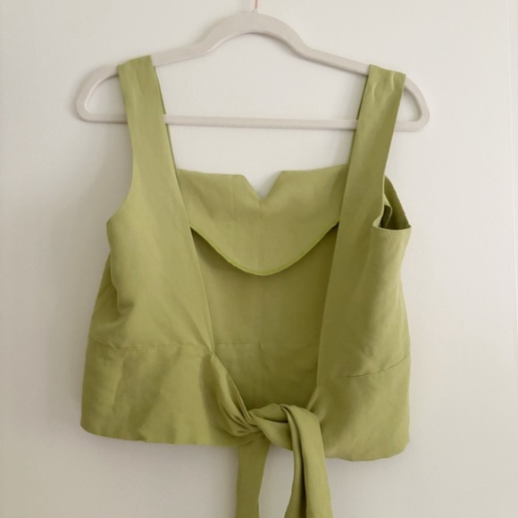 Eve Gravel NWT Harmonia Linen Blend Top Apple Green Size M - Picture 5 of 5